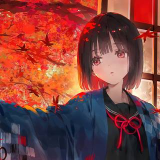 Autumn anime 2k wallpaper