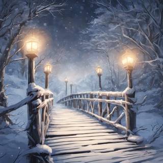 Night winter fantasy wallpaper