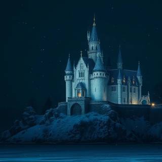 Night winter fantasy wallpaper