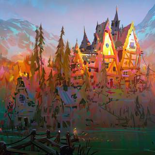 4k autumn painting wallpaper