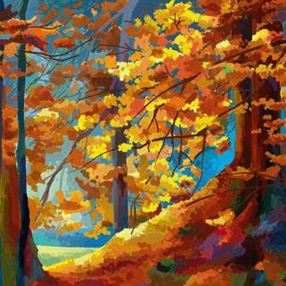 4k autumn painting wallpaper