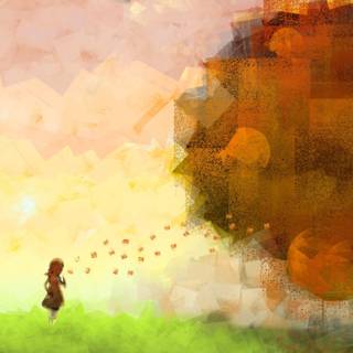 4k autumn painting wallpaper