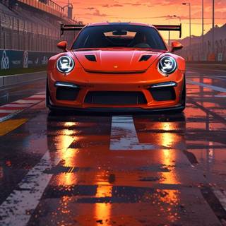Porsche 911 GT3 RS orange wallpaper