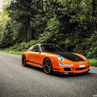 Porsche 911 GT3 RS orange wallpaper