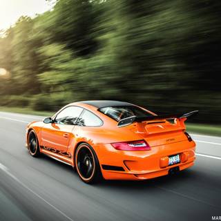 Porsche 911 GT3 RS orange wallpaper