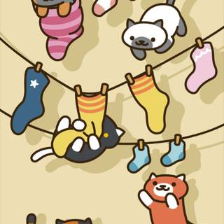 Silly cat drawing wallpaper