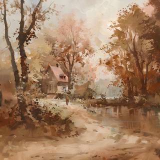 Vintage brown autumn wallpaper