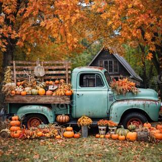 Cute pumpkins and bows autumn wallpaper