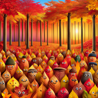 Cartoon red autumn wallpaper