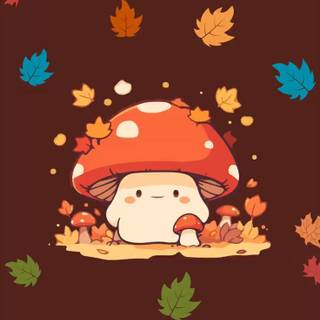 Cartoon red autumn wallpaper