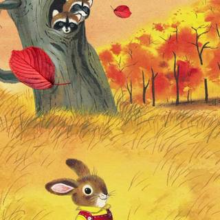 Cartoon red autumn wallpaper