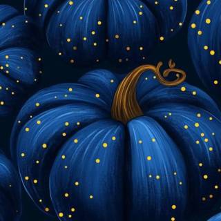 Halloween blue and black wallpaper