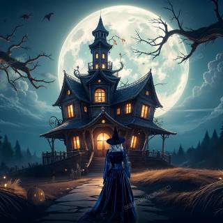 Halloween blue and black wallpaper