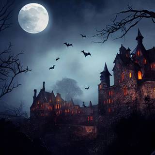 Halloween blue and black wallpaper