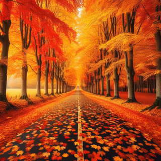Cartoon red autumn wallpaper