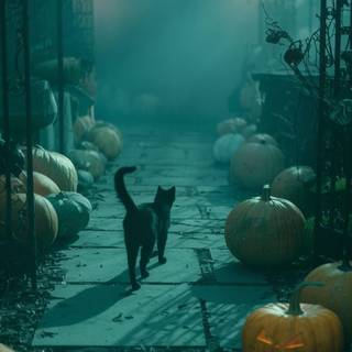 Halloween blue and black wallpaper