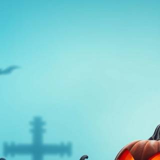 Halloween blue and black wallpaper