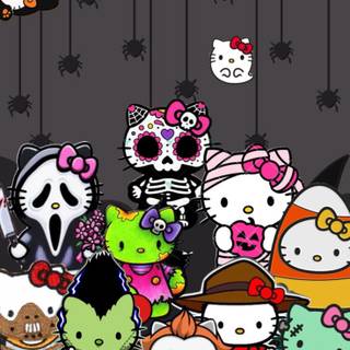 Hello Kitty Halloween 3D wallpaper