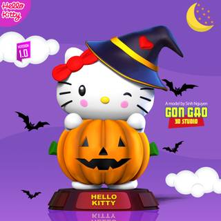 Hello Kitty Halloween 3D wallpaper