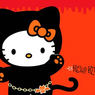 Hello Kitty Halloween 3D wallpaper