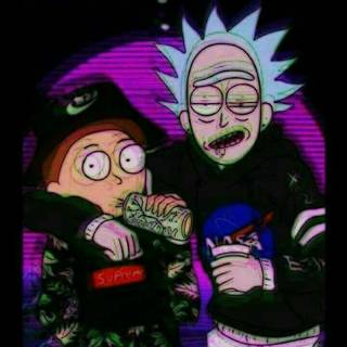 Rick and Morty drippy wallpaper