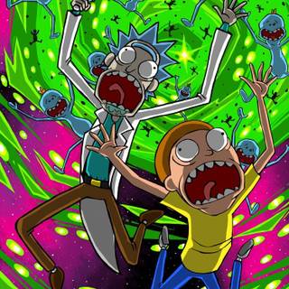 Rick and Morty drippy wallpaper