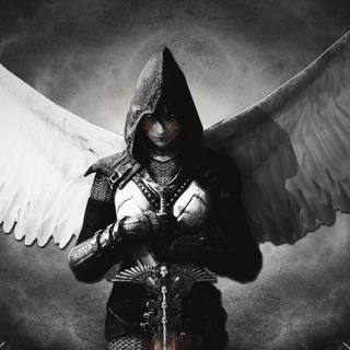 Black and white angel wallpaper