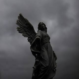Black and white angel wallpaper