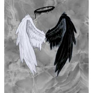 Black and white angel wallpaper