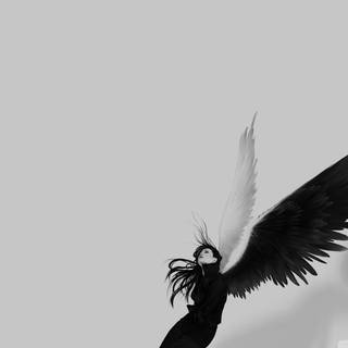 Black and white angel wallpaper