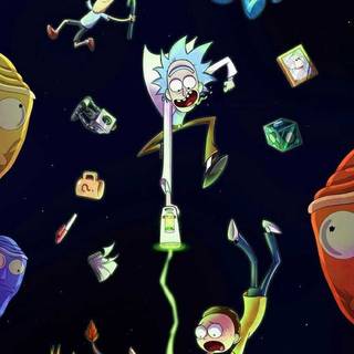 Rick and Morty drippy wallpaper