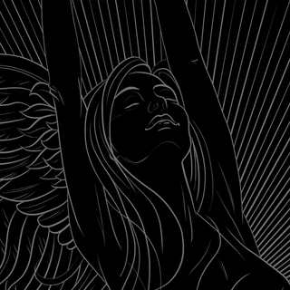 Black and white angel wallpaper
