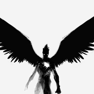 Black and white angel wallpaper