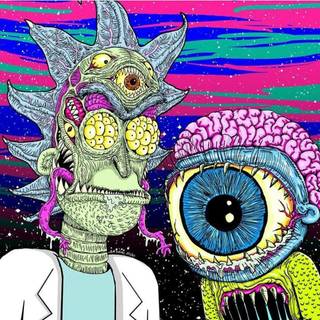 Rick and Morty drippy wallpaper