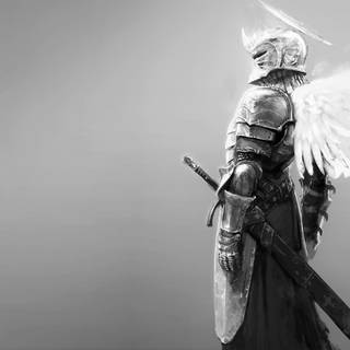 Black and white angel wallpaper