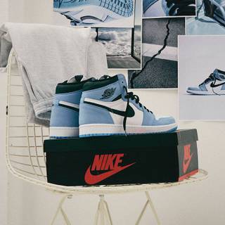 Jordan 1 University blue wallpaper