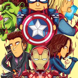 iPhone 4k cartoon Avengers wallpaper