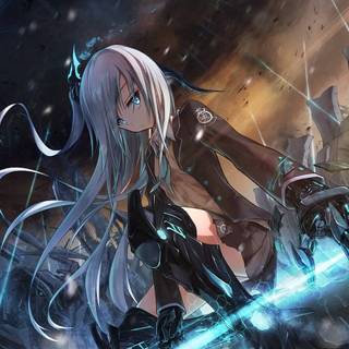 Computer anime white wallpaper