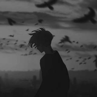 Anime dark grey wallpaper