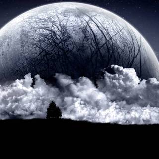 Galaxy moon wallpaper