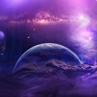 Galaxy moon wallpaper