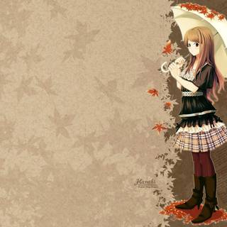 Cute girl autumn wallpaper