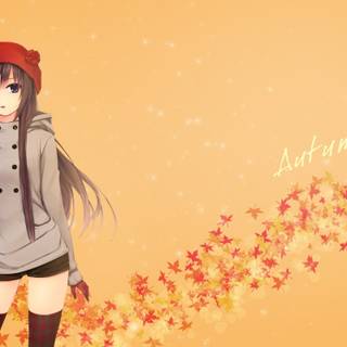 Cute girl autumn wallpaper