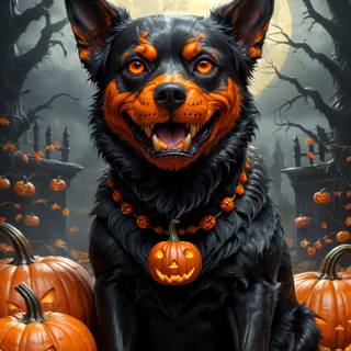 Halloween animals AI wallpaper