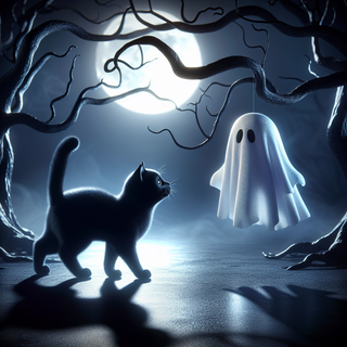 Halloween animals AI wallpaper