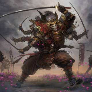 Skeleton samurai wallpaper