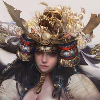 Skeleton samurai wallpaper