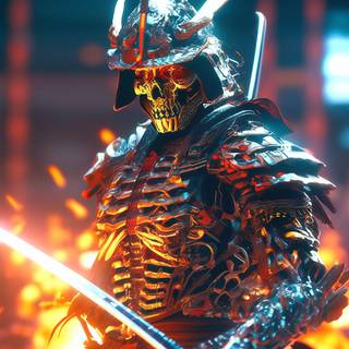 Skeleton samurai wallpaper