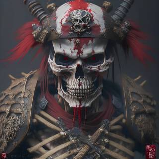 Skeleton samurai wallpaper