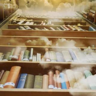 Magical library wallpaper